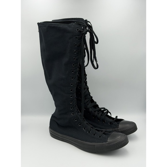 Converse Knee High Lace Up Zip Black Unisex M13 W15 Punk Emo Skater Goth NEW